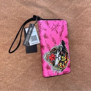 NWTs Ed Hardy Pink Wallet Tiger Graphic